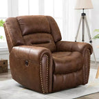 Bestier Electric Recliner Chair with Breathable Bonded Leather, Classic Single Sofa Home Theater Reclining Seating with USB Port, Comfortable Armrest