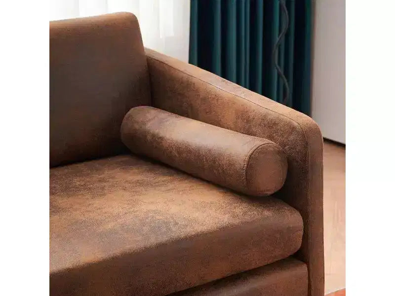 Divanetto a 2 posti con braccioli quadrati da 51,97 pollici e cuscini decorativi