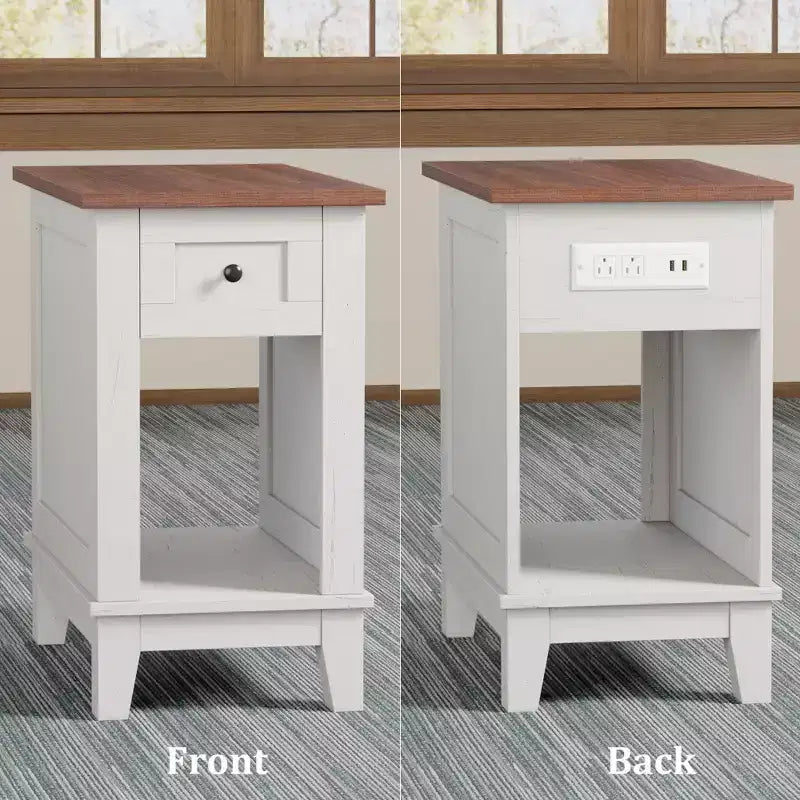 Tavolino da caffè con cassetto singolo e contenitore - Tavolino laterale da divano, struttura in MDF