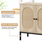 Mobile buffet in rattan a 2 livelli con ripiani regolabili