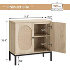 Mobile buffet in rattan a 2 livelli con ripiani regolabili