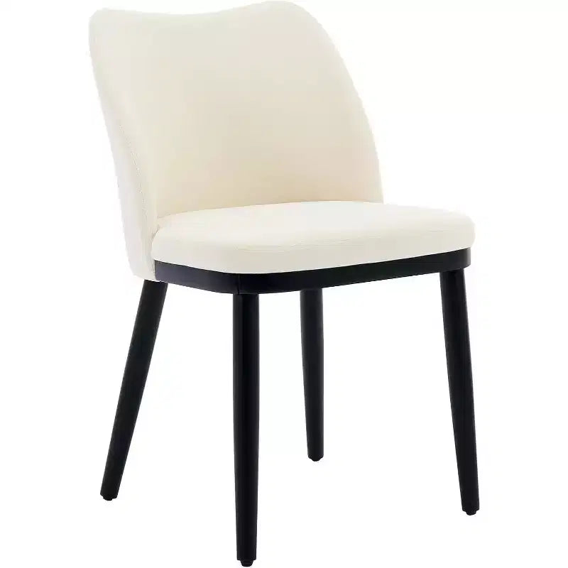 Set di 2 sedie da pranzo imbottite con gambe in legno – Lino o Velluto, seduta e schienale imbottiti