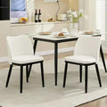 Acekool Upholstered Dining Chairs Set of 2, Padded Modern Side Chairs with Wood Legs for Kitchen and Living Room