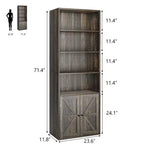 Libreria con ante e 6 ripiani, 180 cm