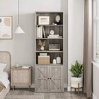 Libreria con ante e 6 ripiani, 180 cm