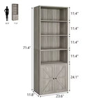 Libreria con ante e 6 ripiani, 180 cm