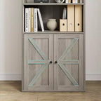 Libreria con ante e 6 ripiani, 180 cm