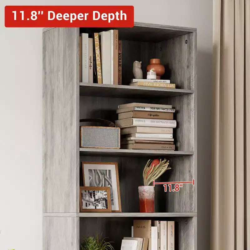 Libreria con ante e 6 ripiani, 180 cm