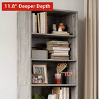 Libreria con ante e 6 ripiani, 180 cm