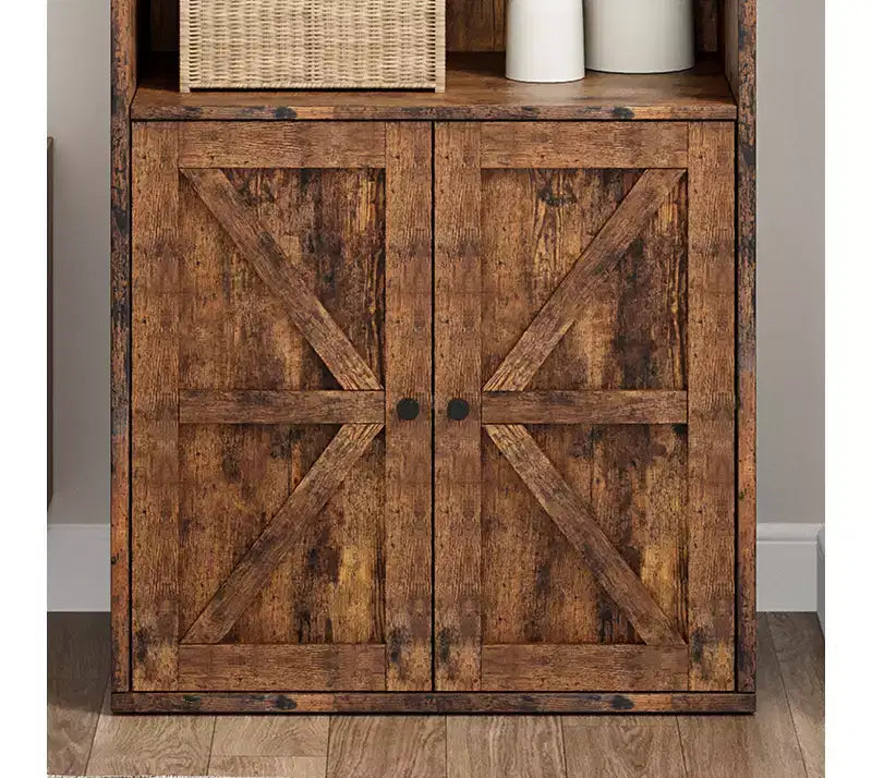 Libreria con ante e 6 ripiani, 180 cm