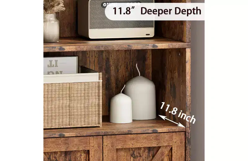 Libreria con ante e 6 ripiani, 180 cm