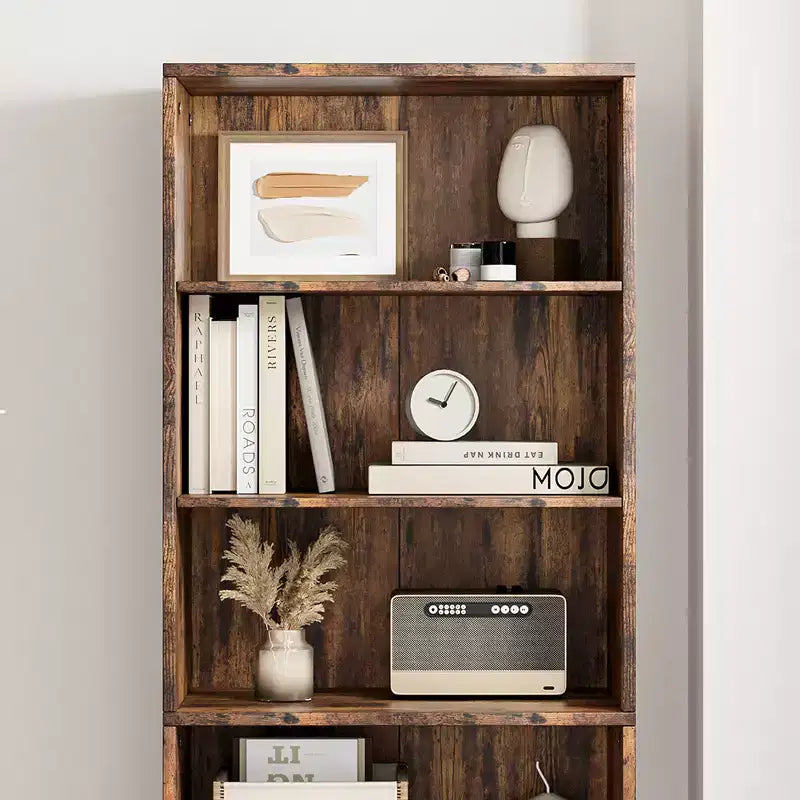 Libreria con ante e 6 ripiani, 180 cm