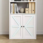 Libreria con ante e 6 ripiani, 180 cm