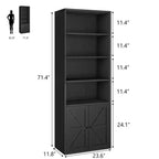 Libreria con ante e 6 ripiani, 180 cm