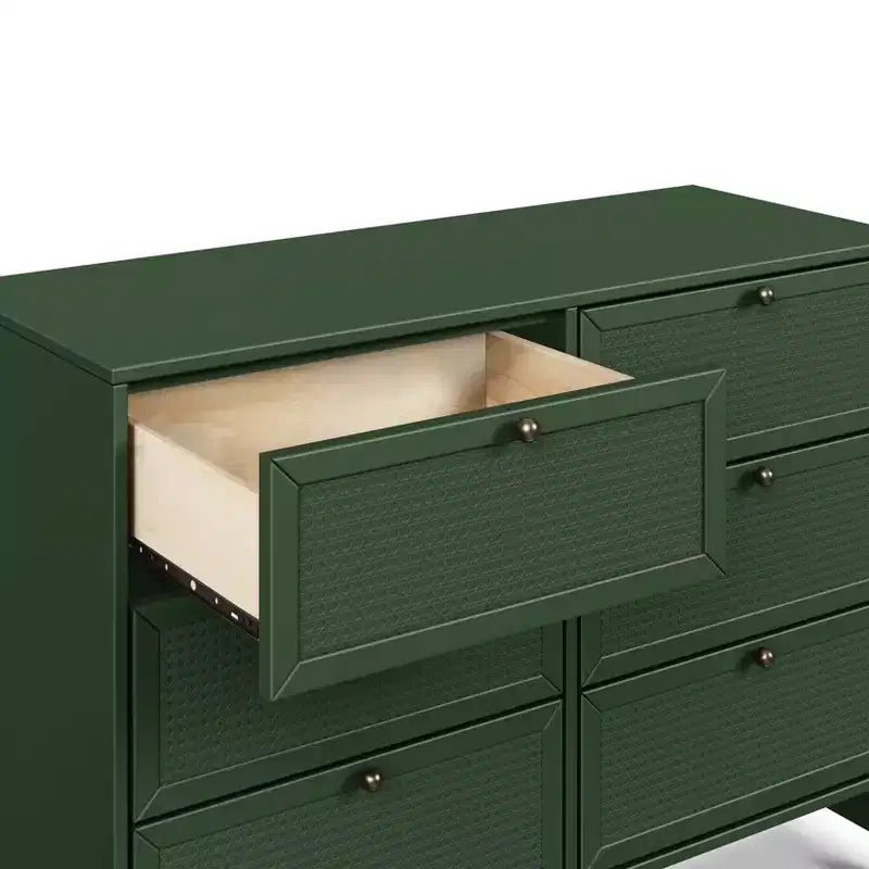 Comodino a 6 cassetti con inserti in canna pressata