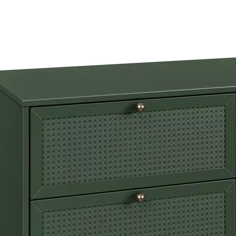 Comodino a 6 cassetti con inserti in canna pressata