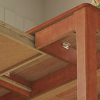 Tavolo da pranzo in legno naturale con 2 cassetti contenitore