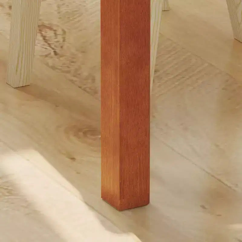 Tavolo da pranzo in legno naturale con 2 cassetti contenitore