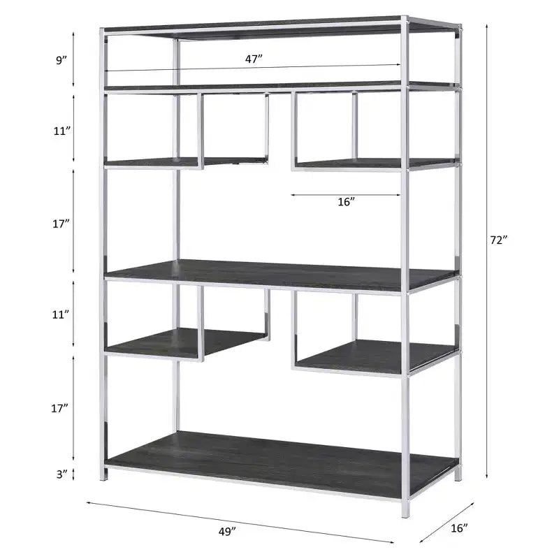 HomeStock 71 H. Librerie in legno nero multistrato con 4 ripiani