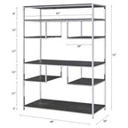 HomeStock 71 H. Librerie in legno nero multistrato con 4 ripiani