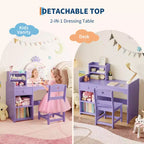 Set da toeletta per bambini con specchio illuminato e contenitore