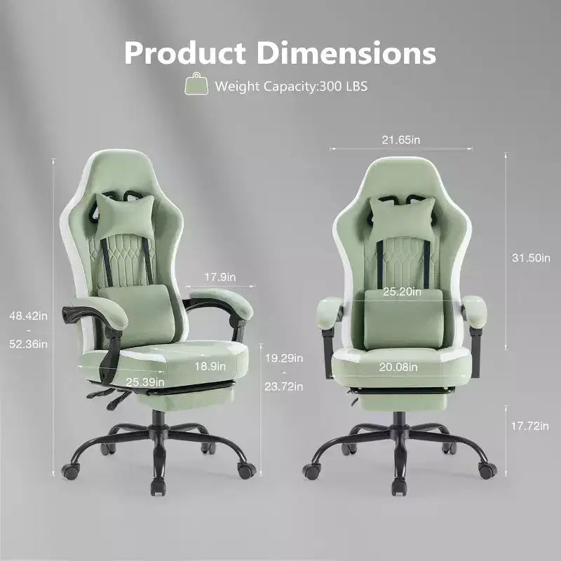 Sedia da gaming con supporto lombare, altezza regolabile, braccioli, poggiatesta e ruote girevoli a 360°