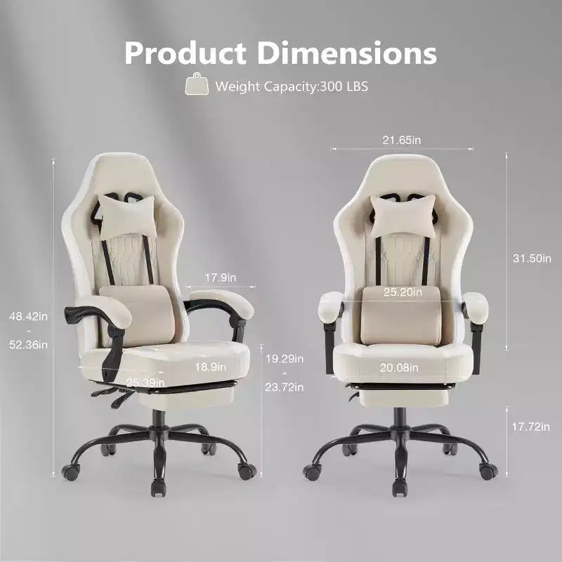 Sedia da gaming con supporto lombare, altezza regolabile, braccioli, poggiatesta e ruote girevoli a 360°