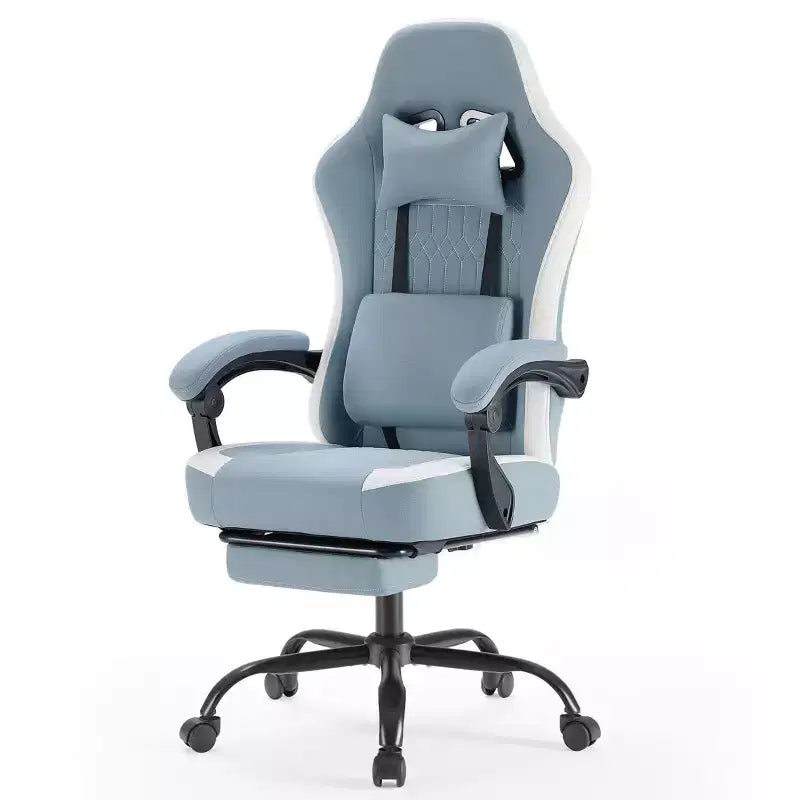 Sedia da gaming con supporto lombare, altezza regolabile, braccioli, poggiatesta e ruote girevoli a 360°