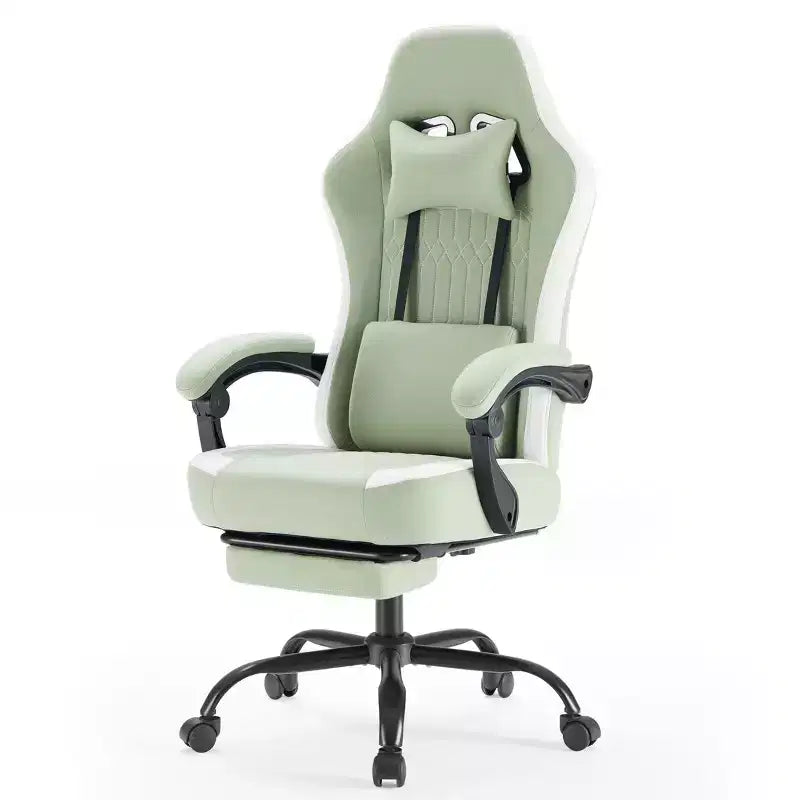 Sedia da gaming con supporto lombare, altezza regolabile, braccioli, poggiatesta e ruote girevoli a 360°
