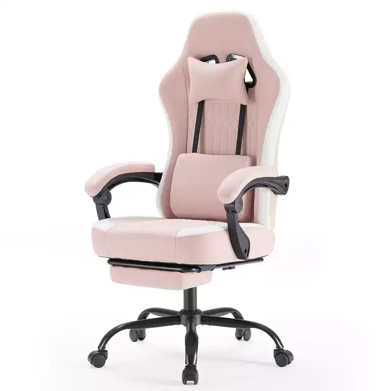 Sedia da gaming con supporto lombare, altezza regolabile, braccioli, poggiatesta e ruote girevoli a 360°