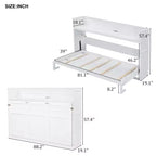 Letto a scomparsa Twin XL con scrivania, mensole, luce LED e stazione di ricarica USB