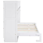 Letto a scomparsa Twin XL con scrivania, mensole, luce LED e stazione di ricarica USB