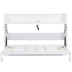 Letto a scomparsa Twin XL con scrivania, mensole, luce LED e stazione di ricarica USB