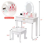 Set Tavolo da Trucco e Sedia per Bambini con Specchio