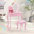 Set da toeletta per bambini con specchio e sgabello