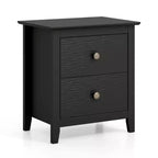 Comodino Moderno con 2 Cassetti e Piedini di Supporto - Nero
