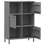 Libreria con Gambe in Metallo e Mobile Contenitore – in Legno Massello di Pino, 6 Scomparti