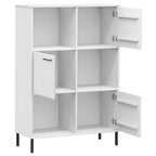 Libreria con Gambe in Metallo e Mobile Contenitore – in Legno Massello di Pino, 6 Scomparti