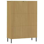 Libreria con Gambe in Metallo e Mobile Contenitore – in Legno Massello di Pino, 6 Scomparti