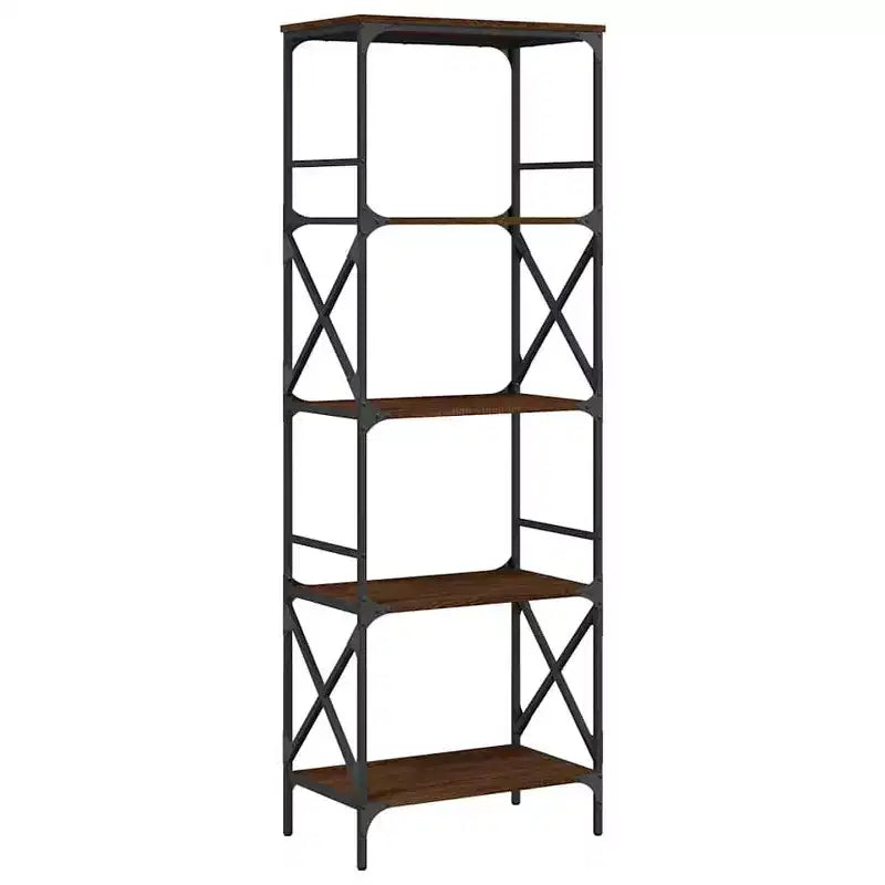 vidaXL Bookcase Smoked Oak Engineered Wood Medium Adjustable Feet