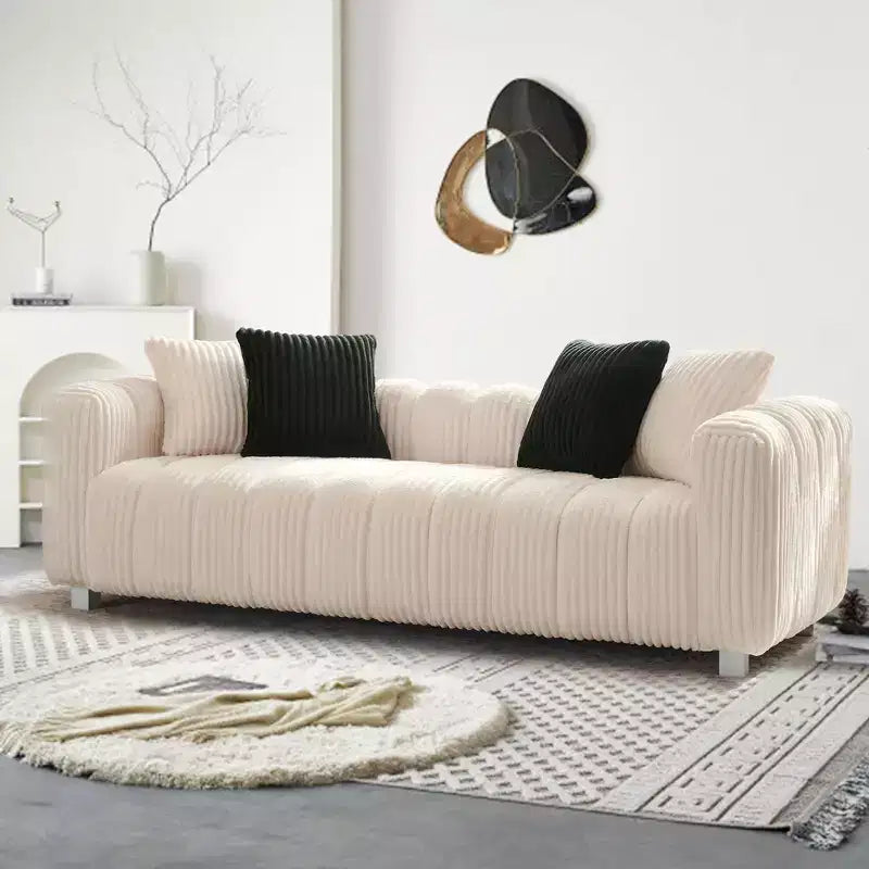 Divano moderno a 3 posti in velluto a coste da 82,68" con gambe in metallo