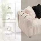 Divano moderno a 3 posti in velluto a coste da 82,68" con gambe in metallo