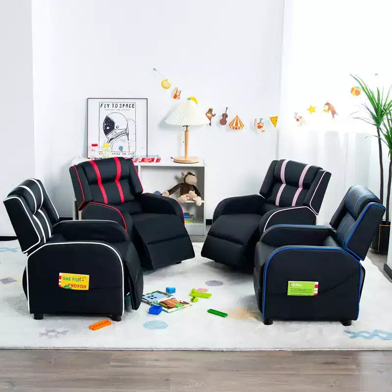 Poltrona reclinabile per bambini con poggiapiedi regolabile e tasche laterali