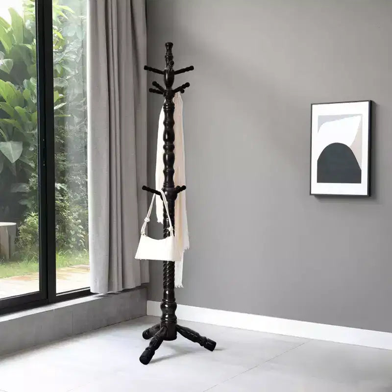 Appendiabiti da terra in legno da 188 cm con 11 ganci