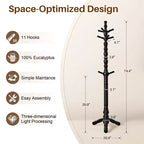 Appendiabiti da terra in legno da 188 cm con 11 ganci