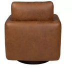 Poltrona Girevole con Cuscino Schienale – Rivestimento Boucle, Sedia Lounge a Basso Profilo