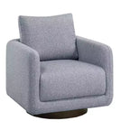 Poltrona Girevole con Cuscino Schienale – Rivestimento Boucle, Sedia Lounge a Basso Profilo