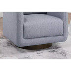 Poltrona Girevole con Cuscino Schienale – Rivestimento Boucle, Sedia Lounge a Basso Profilo