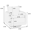 Poltrona Girevole con Cuscino Schienale – Rivestimento Boucle, Sedia Lounge a Basso Profilo