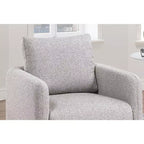 Poltrona Girevole con Cuscino Schienale – Rivestimento Boucle, Sedia Lounge a Basso Profilo